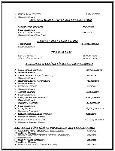 BDM Güvenlik Referansları